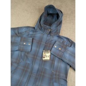 NWT Outdoor Research Jacket Womens XL Blue Decibelle Plaid Full Zip Hooded